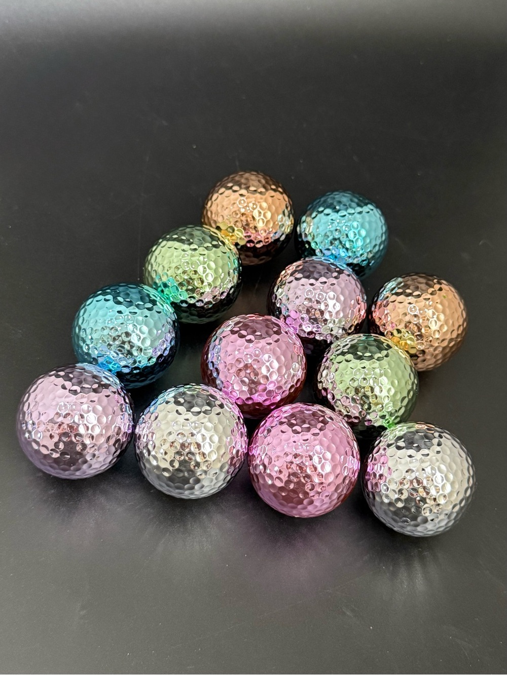 Lot 12 Pastel Metallic Colored Golf Balls NEW